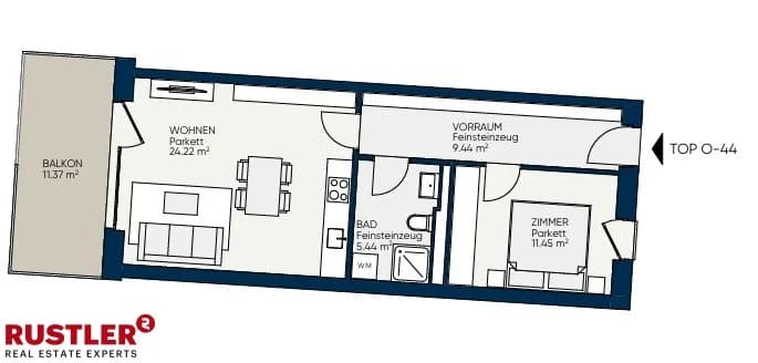 2-Zimmer-Wohnung mieten in Graz – 54,53 m², € 777 – Bild 7 von 8