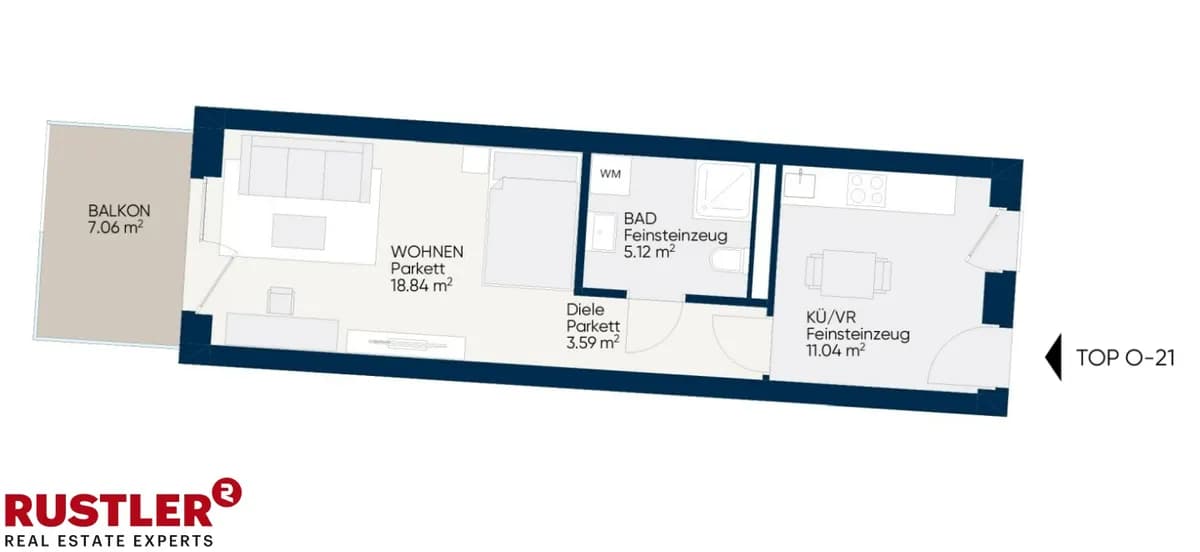 1-Zimmer-Wohnung mieten in Graz – 40,98 m², € 594 – Bild 5 von 6
