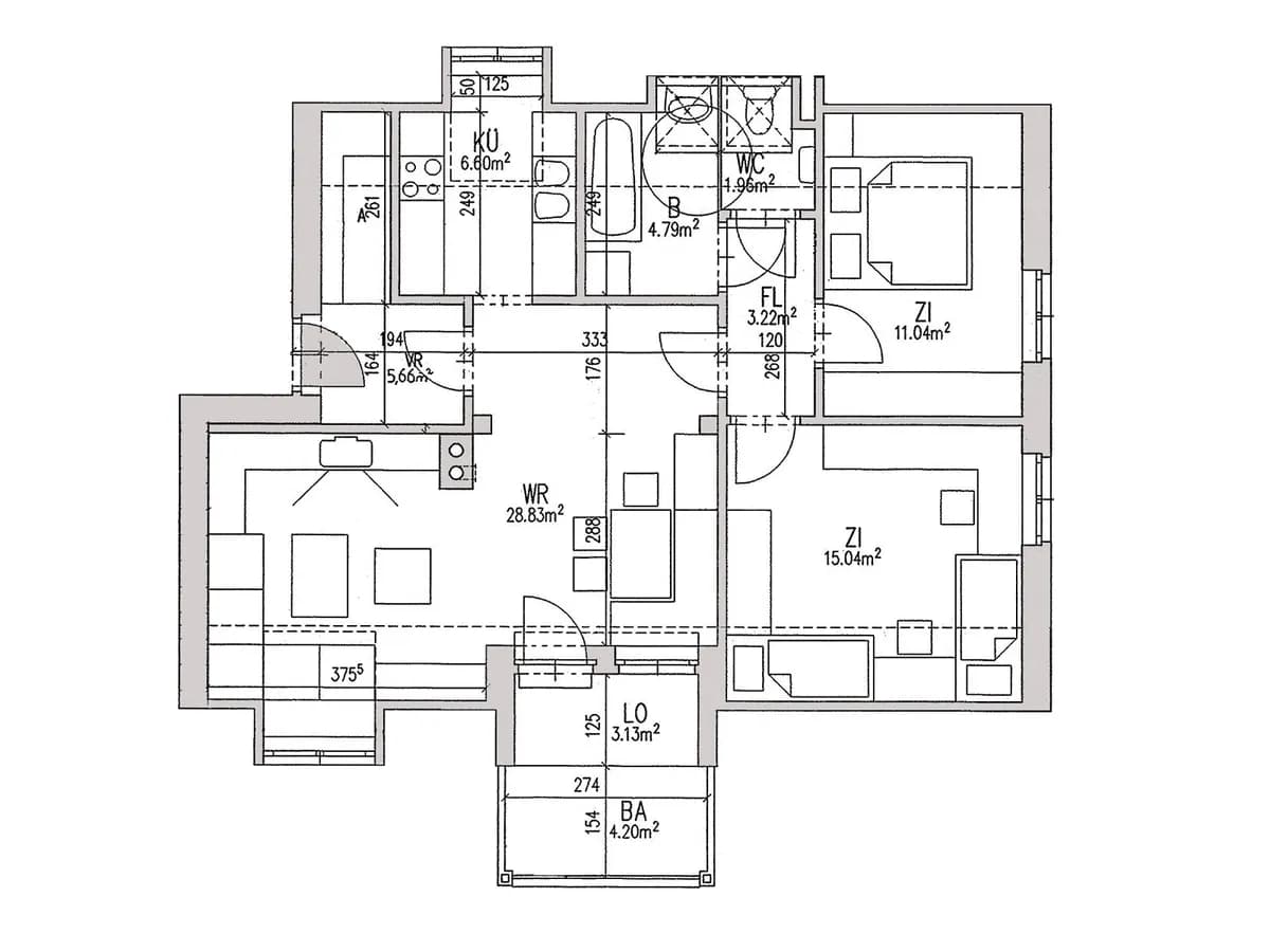 3-Zimmer-Wohnung mieten in Südoststeiermark – 77,1 m², € 969 – Bild 2 von 2