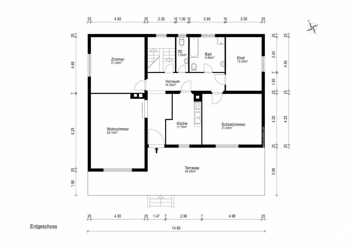 6-Zimmer-Haus kaufen in Baden – 223,5 m², € 449.000 – Bild 30 von 31