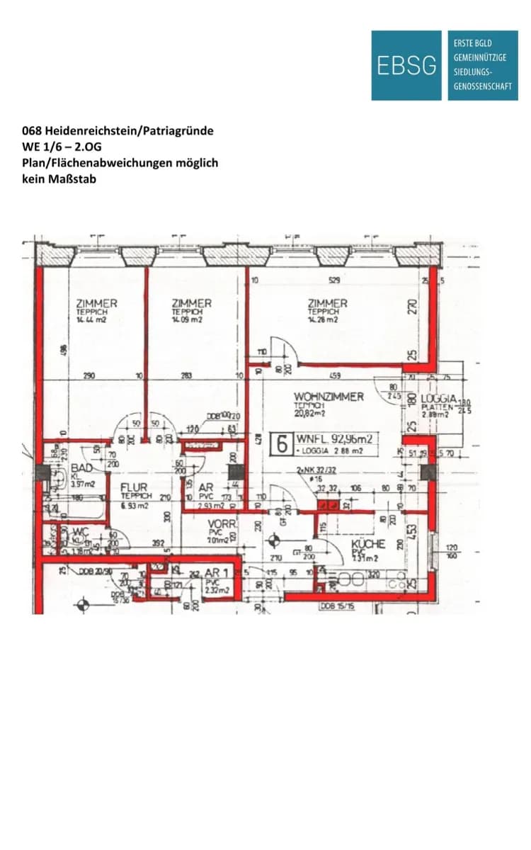4-Zimmer-Wohnung mieten in Gmünd – 93,06 m², € 546 – Bild 2 von 4