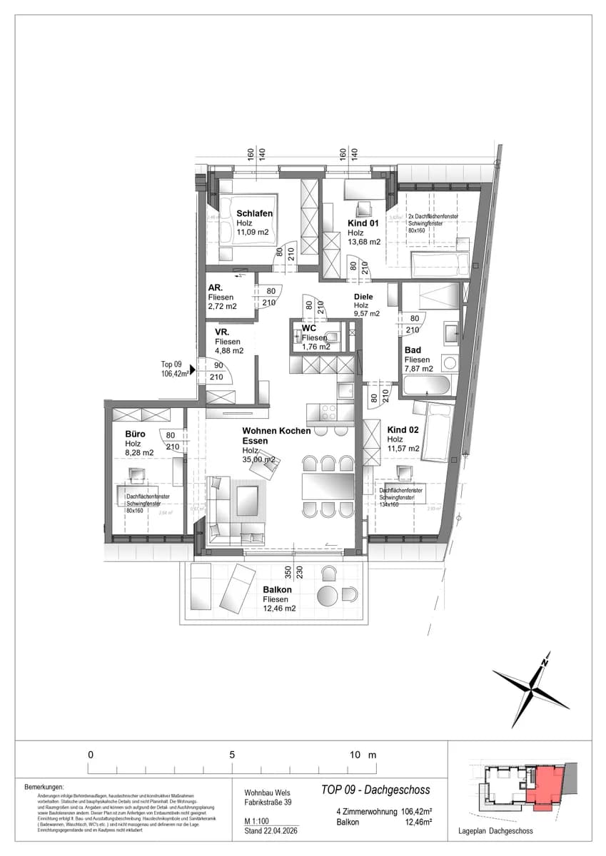 4-Zimmer-Wohnung mieten in Wels – 106,42 m², € 1.547 – Bild 2 von 17