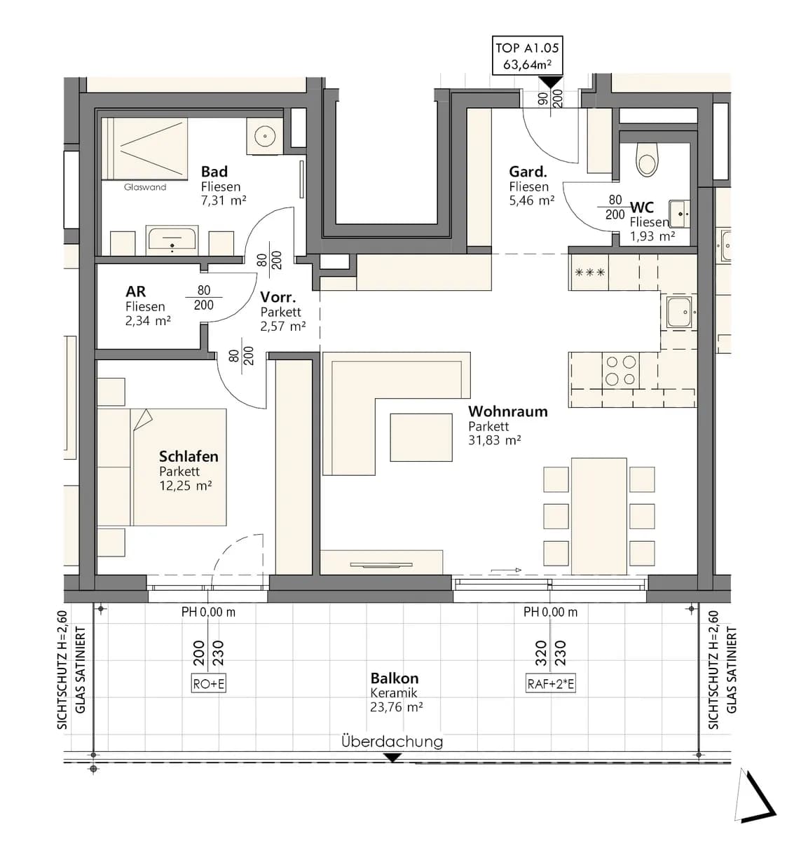 2-Zimmer-Wohnung kaufen in Linz – 64 m², € 349.000 – Bild 6 von 7