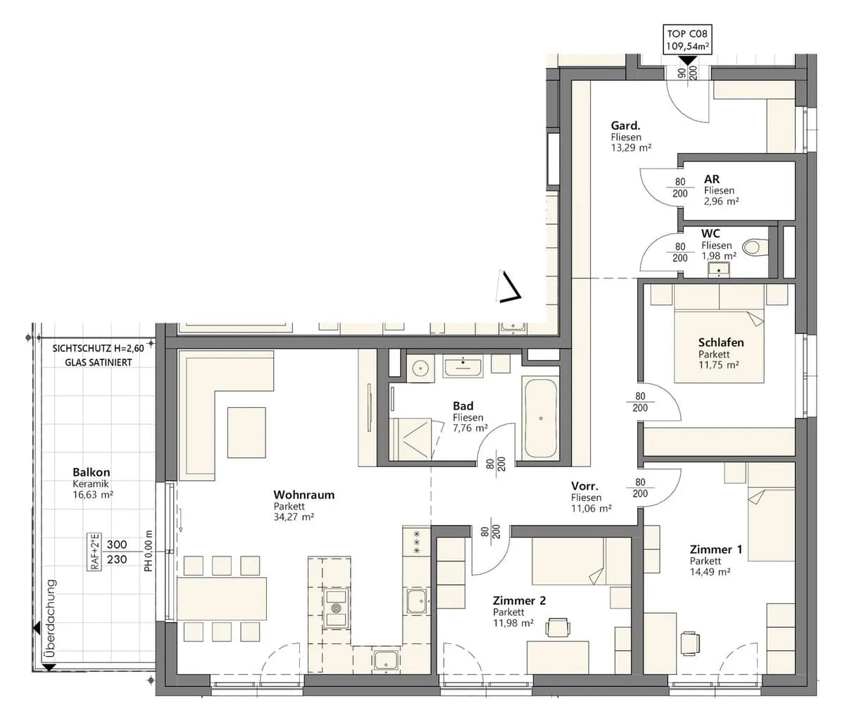 4-Zimmer-Wohnung kaufen in Linz – 110 m², € 539.000 – Bild 7 von 7
