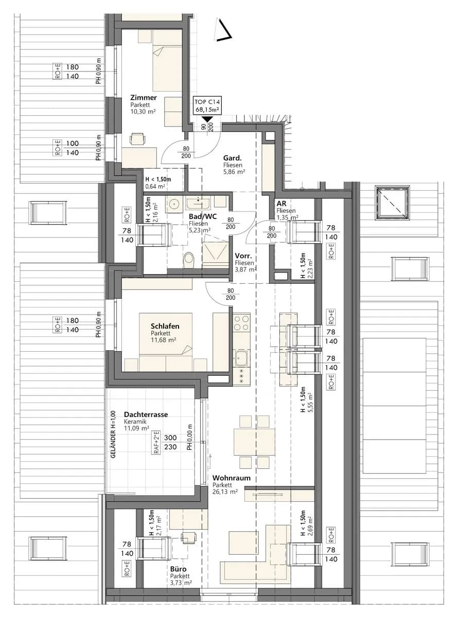 2-Zimmer-Wohnung kaufen in Linz – 68 m², € 389.000 – Bild 7 von 7