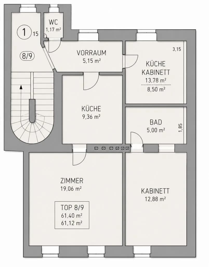 3-Zimmer-Wohnung kaufen in Wien – 61,12 m², € 281.152 – Bild 9 von 10