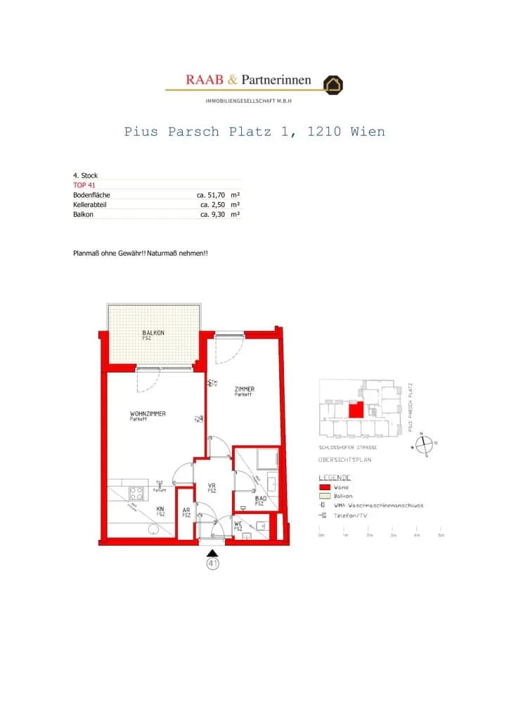 2-Zimmer-Wohnung mieten in Wien – 51,72 m², € 1.086 – Bild 17 von 17