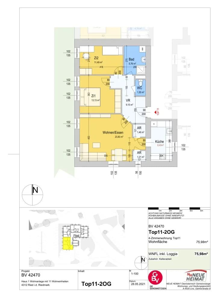 3-Zimmer-Wohnung mieten in Perg – 75,98 m², € 738 – Bild 15 von 15