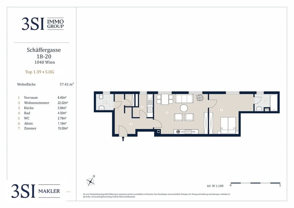 2-Zimmer-Wohnung kaufen in Wien – 57,42 m², € 455.000 – Bild 11 von 11