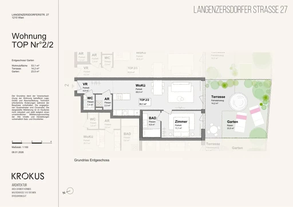2-Zimmer-Wohnung kaufen in Wien – 53,1 m², € 363.900 – Bild 2 von 2