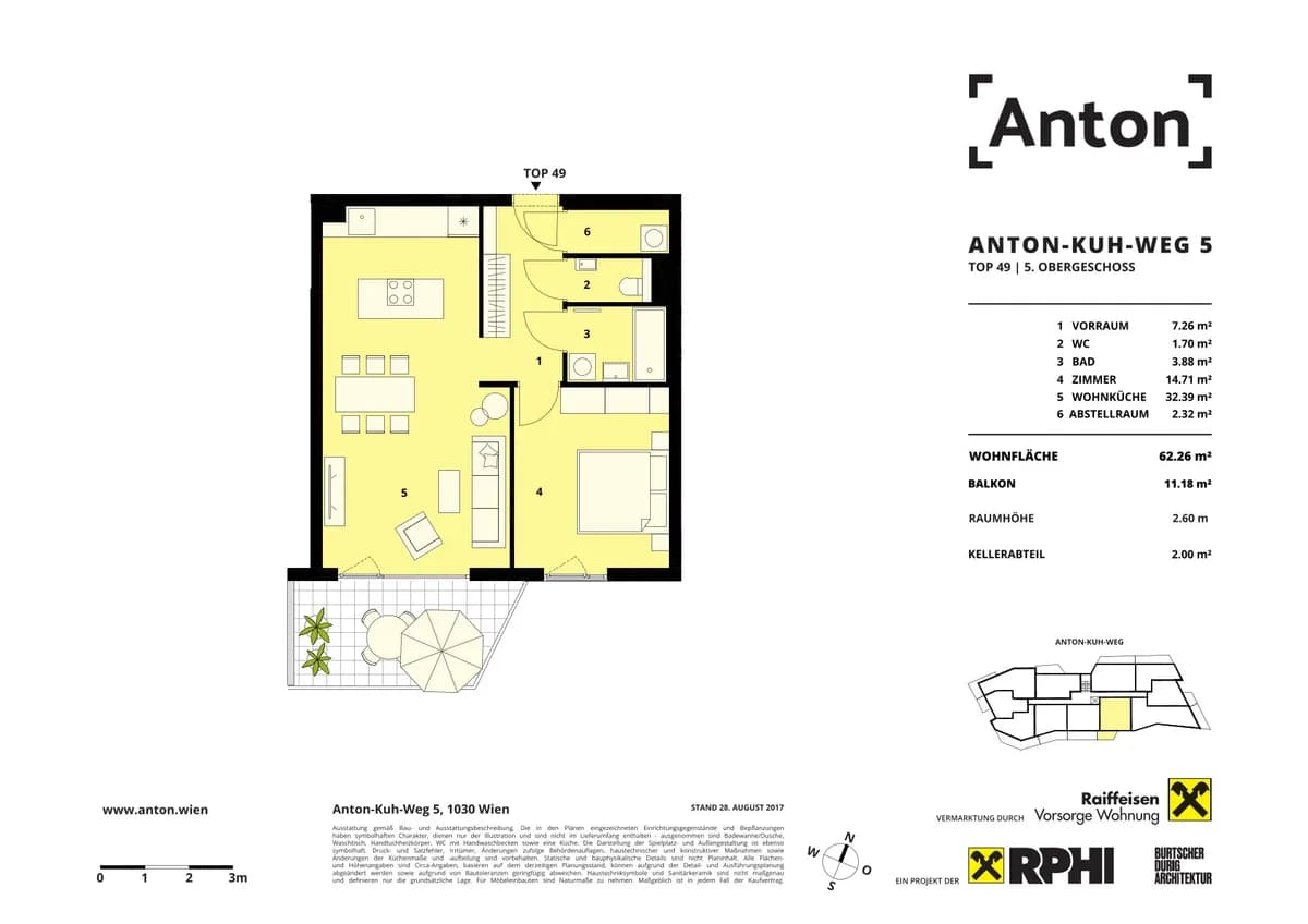 2-Zimmer-Wohnung mieten in Wien – 62,23 m², € 1.380 – Bild 12 von 12