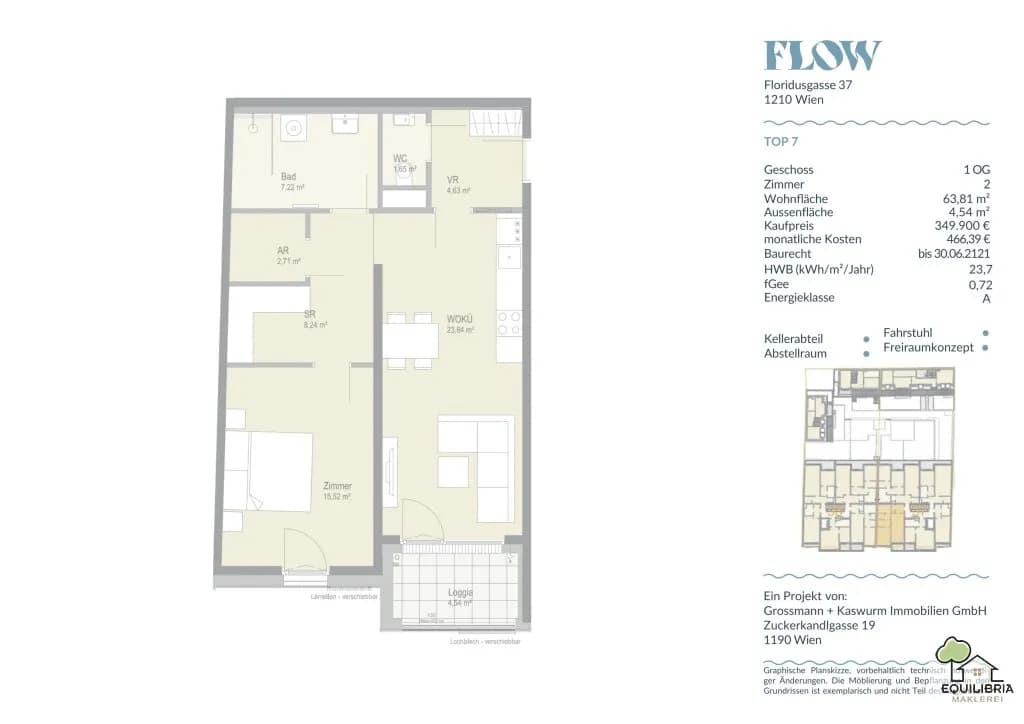 2-Zimmer-Wohnung kaufen in Wien – 63,81 m², € 314.700 – Bild 7 von 7