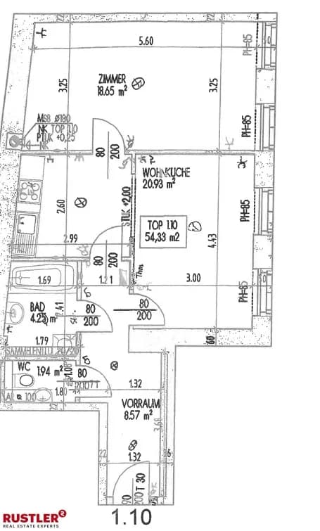 2-Zimmer-Wohnung mieten in Wien – 54,33 m², € 1.064 – Bild 4 von 5