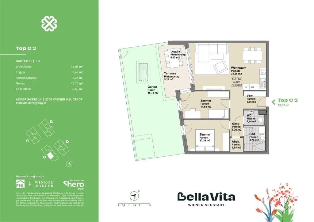 Immobilie kaufen in Wiener Neustadt – 73,03 m², € 326.000 – Bild 26 von 26