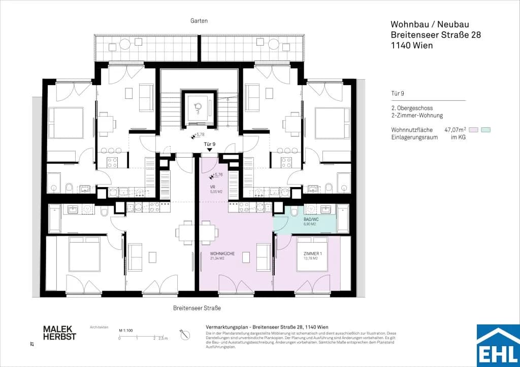 2-Zimmer-Wohnung mieten in Wien – 47,07 m², € 955 – Bild 6 von 6