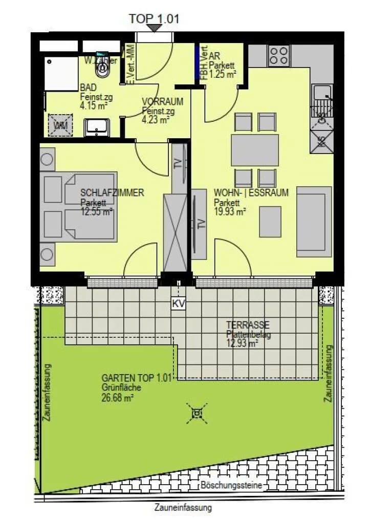 2-Zimmer-Wohnung kaufen in Wien – 42,1 m², € 341.500 – Bild 2 von 16