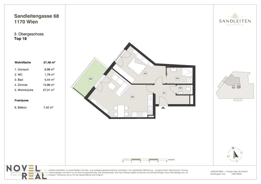 2-Zimmer-Wohnung kaufen in Wien – 57,48 m², € 489.000 – Bild 15 von 15