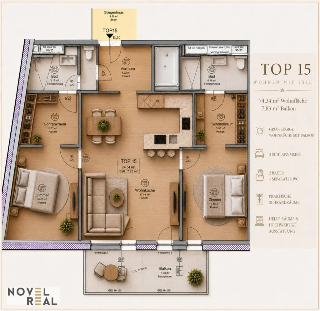 3-Zimmer-Wohnung kaufen in Wien – 78,26 m², € 878.750 – Bild 28 von 28
