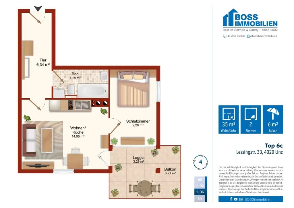 2-Zimmer-Wohnung mieten in Linz – 34,86 m², € 750 – Bild 11 von 11