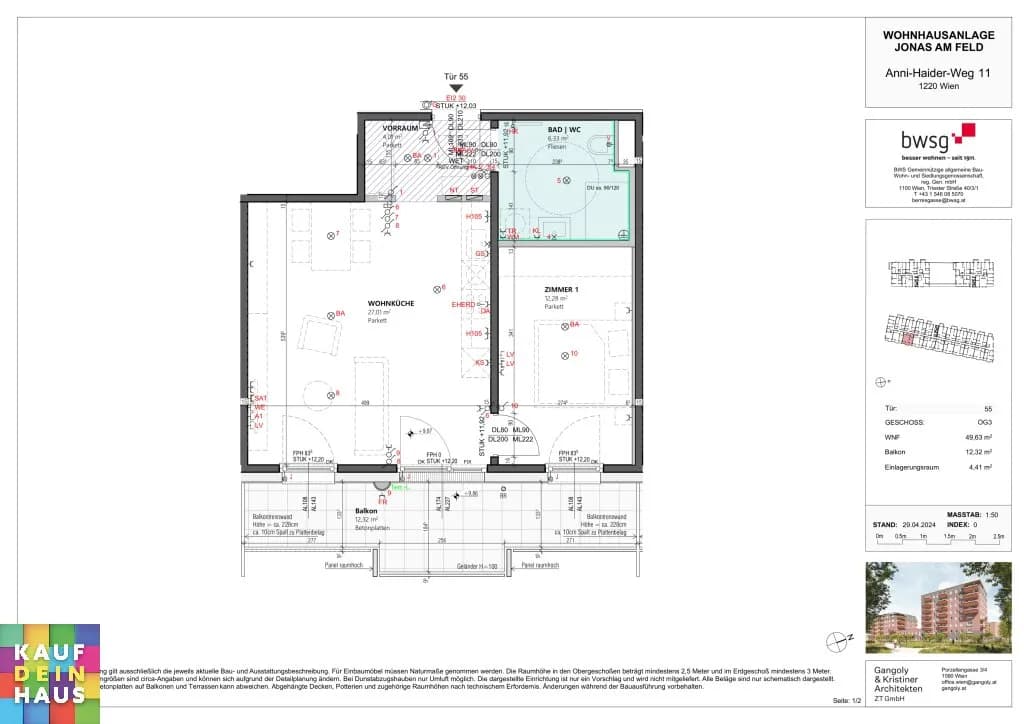 2-Zimmer-Wohnung kaufen in Wien – 49,63 m², € 269.000 – Bild 13 von 23