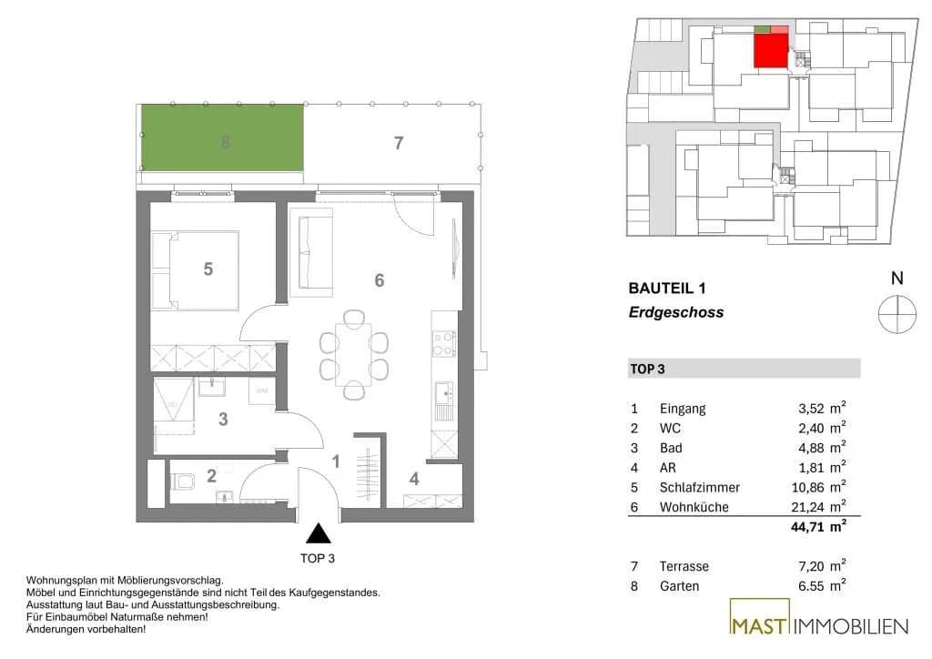 2-Zimmer-Wohnung kaufen in Korneuburg – 45,7 m², € 232.000 – Bild 17 von 17