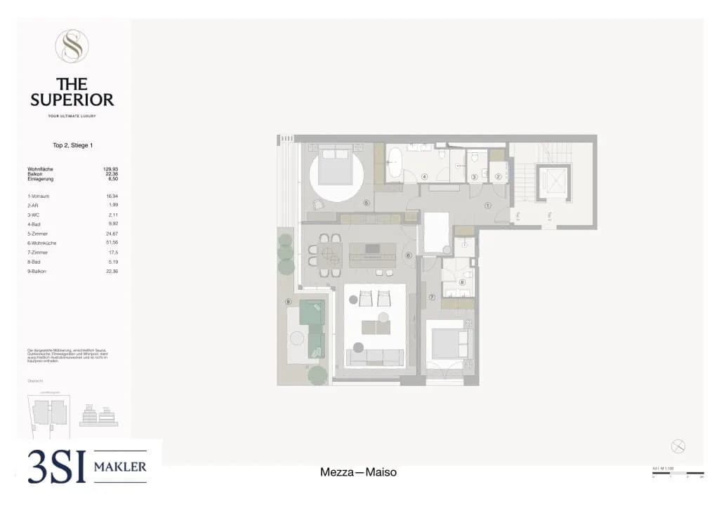 3-Zimmer-Wohnung kaufen in Wien – 129,93 m², € 1.699.000 – Bild 7 von 7