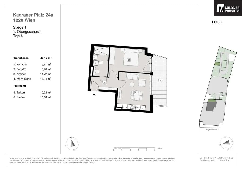 2-Zimmer-Wohnung kaufen in Wien – 45,25 m², € 349.362 – Bild 12 von 12