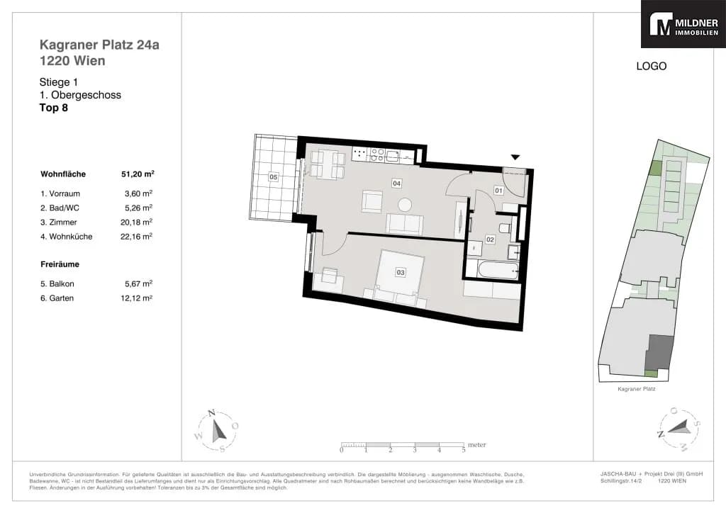 2-Zimmer-Wohnung kaufen in Wien – 51,2 m², € 391.701 – Bild 12 von 12