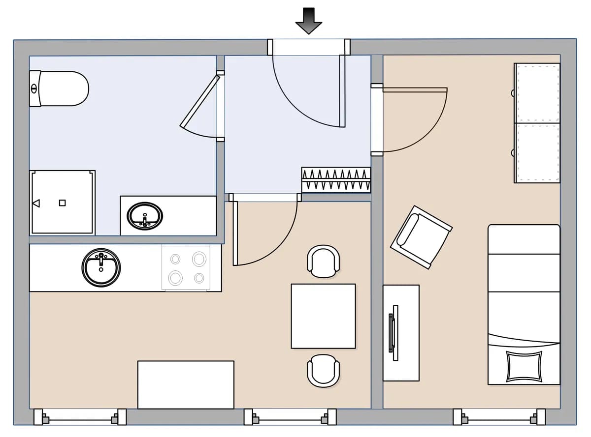 2-Zimmer-Wohnung mieten in Graz – 25,44 m², € 419 – Bild 1 von 10