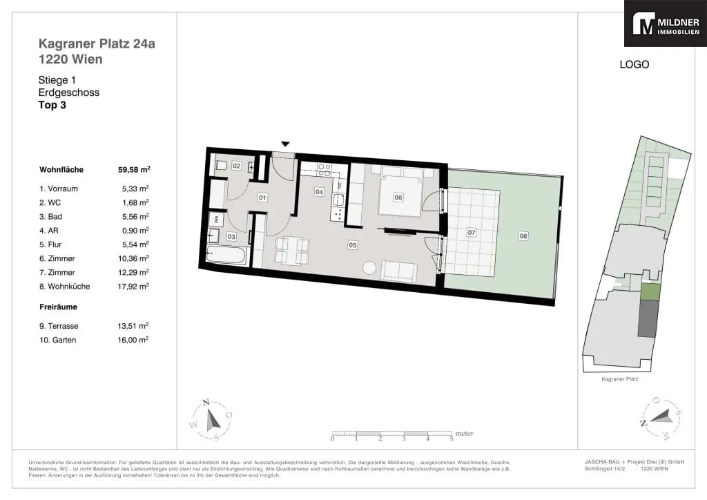 2-Zimmer-Wohnung kaufen in Wien – 59,58 m², € 414.403 – Bild 12 von 12