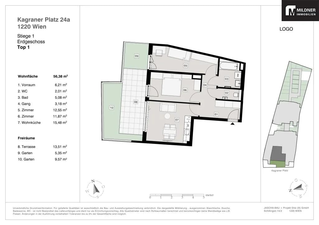 3-Zimmer-Wohnung kaufen in Wien – 56,38 m², € 426.538 – Bild 12 von 12