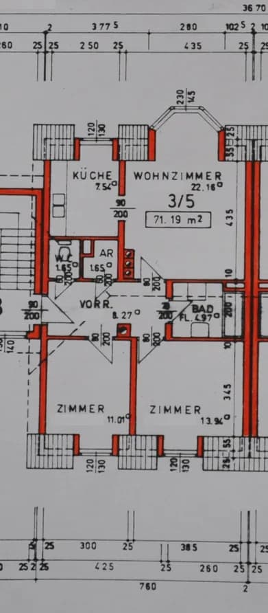 3-Zimmer-Wohnung mieten in Amstetten – 71,42 m², € 503 – Bild 2 von 2