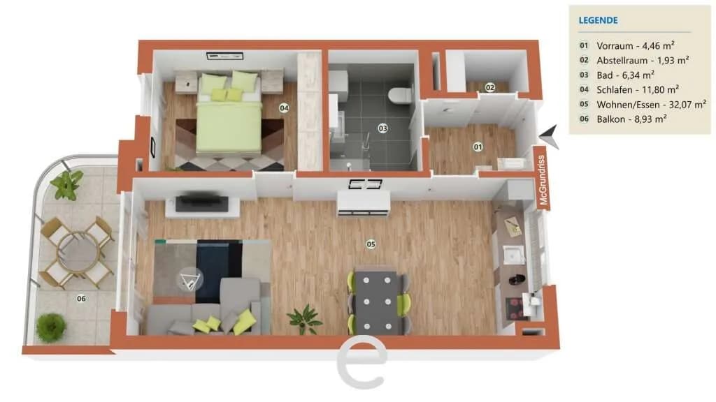 2-Zimmer-Wohnung kaufen in Wels – 56,8 m², € 328.900 – Bild 18 von 19
