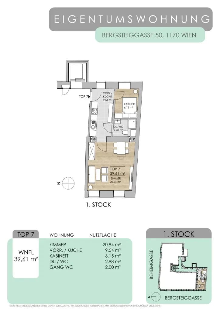 2-Zimmer-Wohnung kaufen in Wien – 39,61 m², € 249.000 – Bild 7 von 7