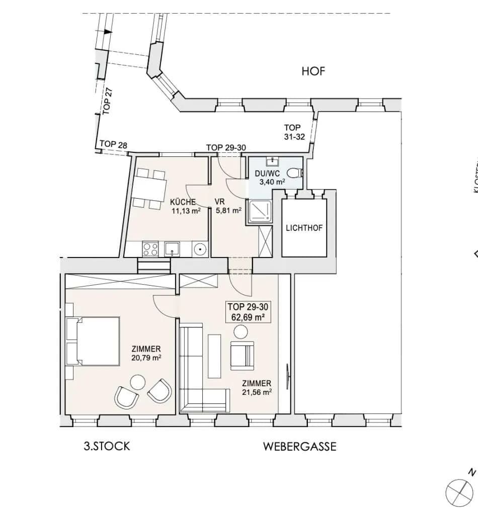 2-Zimmer-Wohnung kaufen in Wien – 62,69 m², € 339.000 – Bild 10 von 10