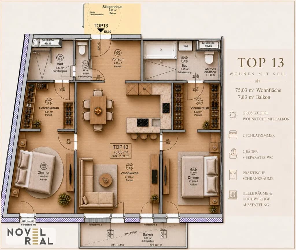 3-Zimmer-Wohnung kaufen in Wien – 78,95 m², € 845.500 – Bild 29 von 29