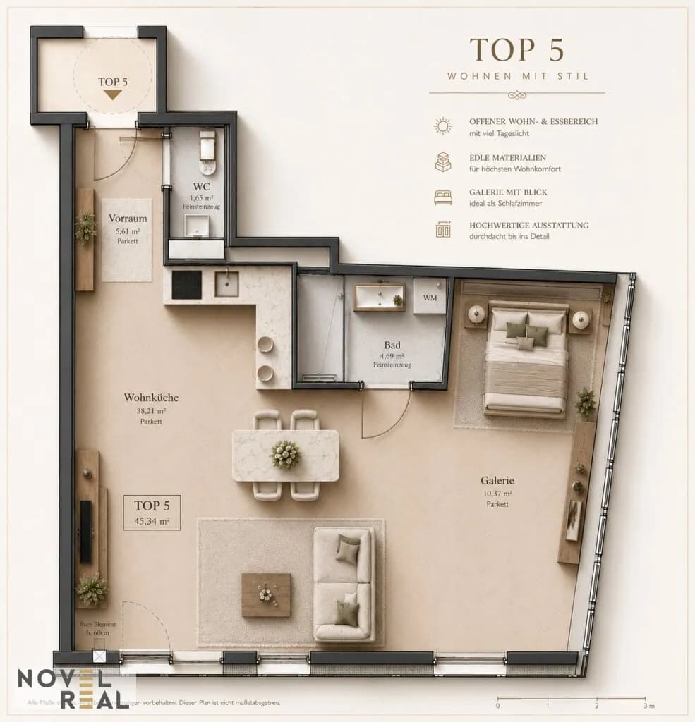 2-Zimmer-Wohnung kaufen in Wien – 45,34 m², € 379.050 – Bild 21 von 22