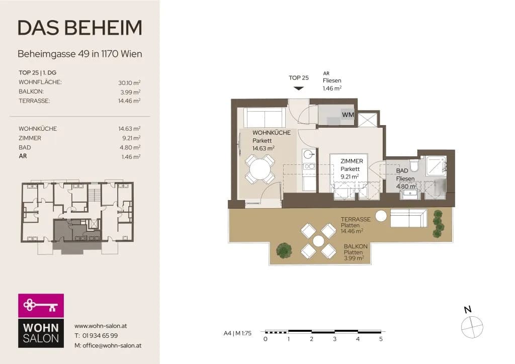 2-Zimmer-Wohnung mieten in Wien – 30,1 m², € 1.115 – Bild 19 von 19