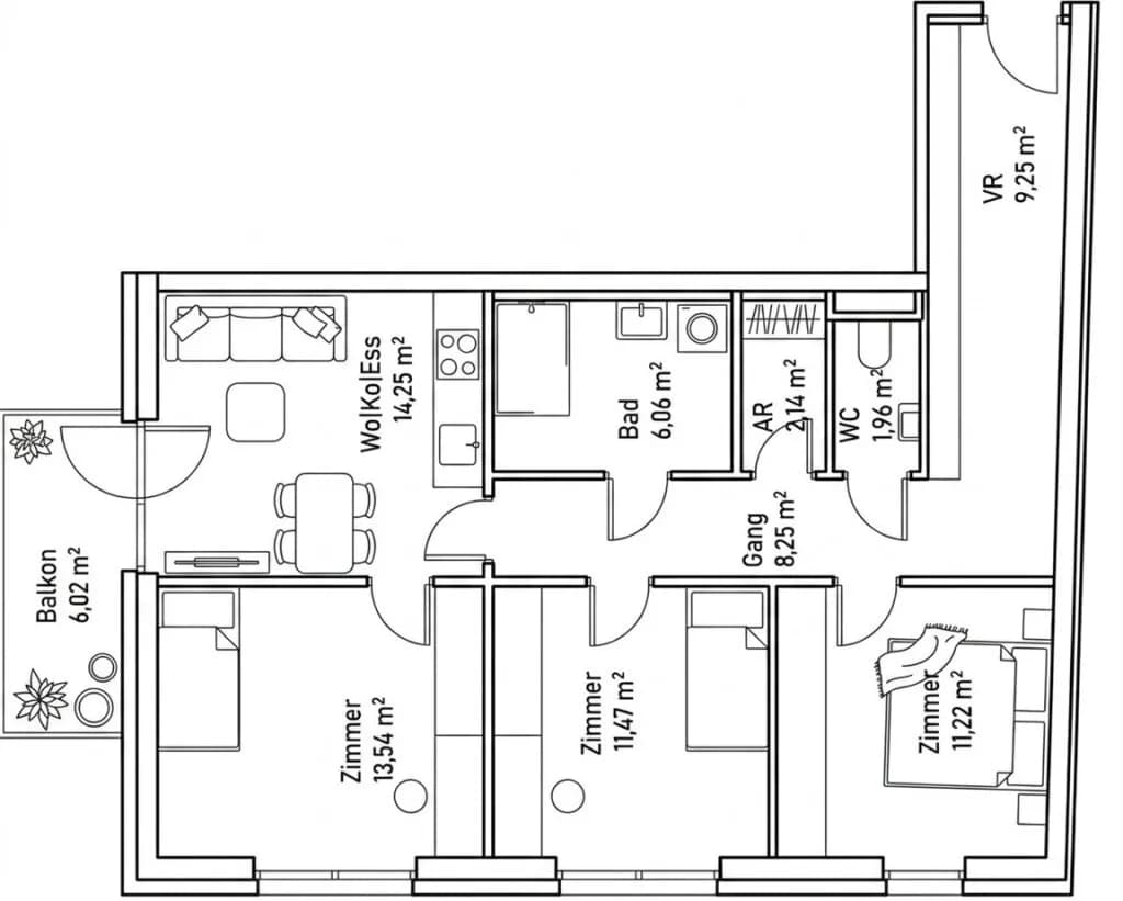 3-Zimmer-Wohnung kaufen in Graz – 78,14 m², € 429.098 – Bild 1 von 8