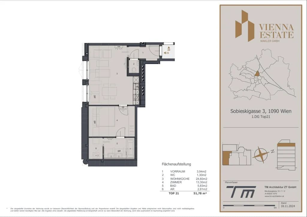 2-Zimmer-Wohnung mieten in Wien – 51,78 m², € 1.356 – Bild 9 von 9