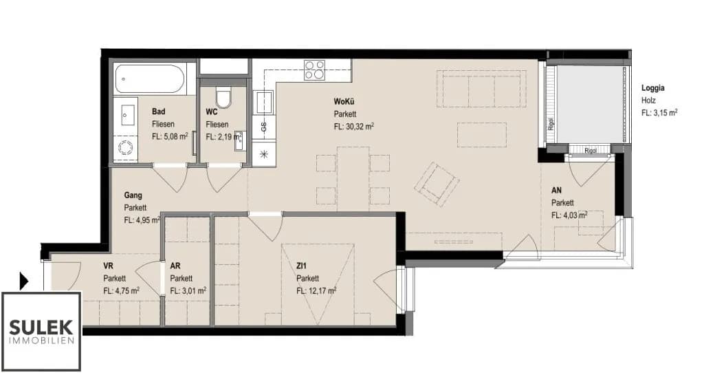 2-Zimmer-Wohnung mieten in Wien – 66,5 m², € 1.849 – Bild 3 von 12