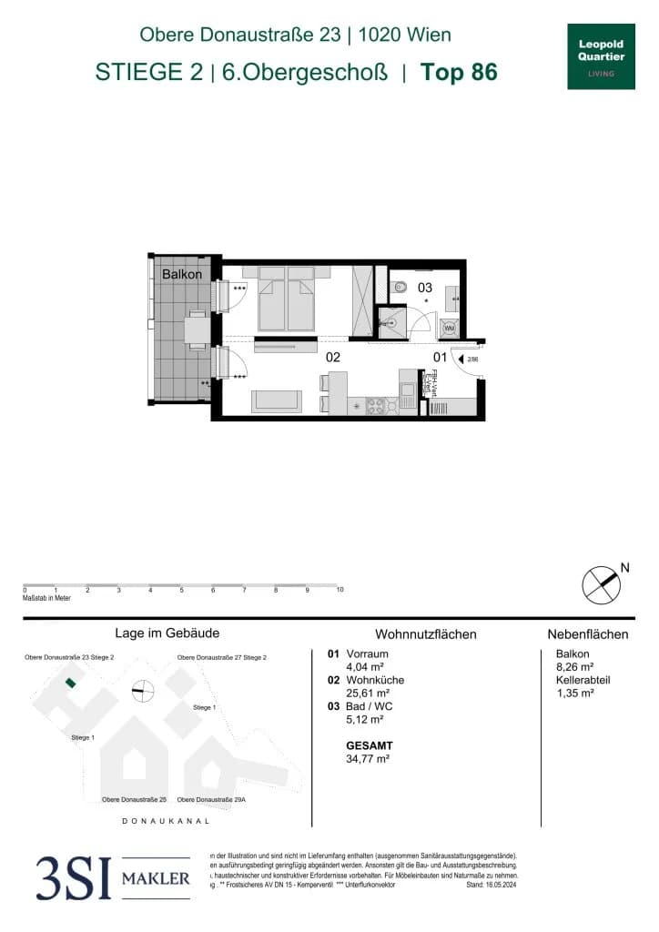 1-Zimmer-Wohnung kaufen in Wien – 34,77 m², € 377.000 – Bild 28 von 28