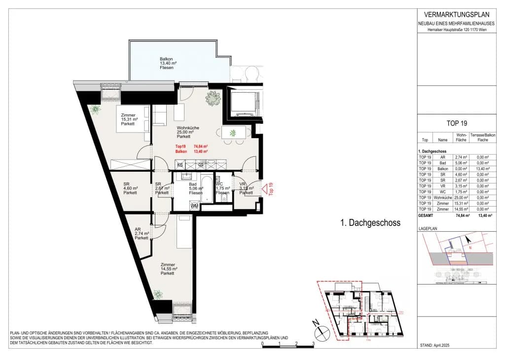 3-Zimmer-Wohnung mieten in Wien – 74,84 m², € 1.910 – Bild 22 von 22