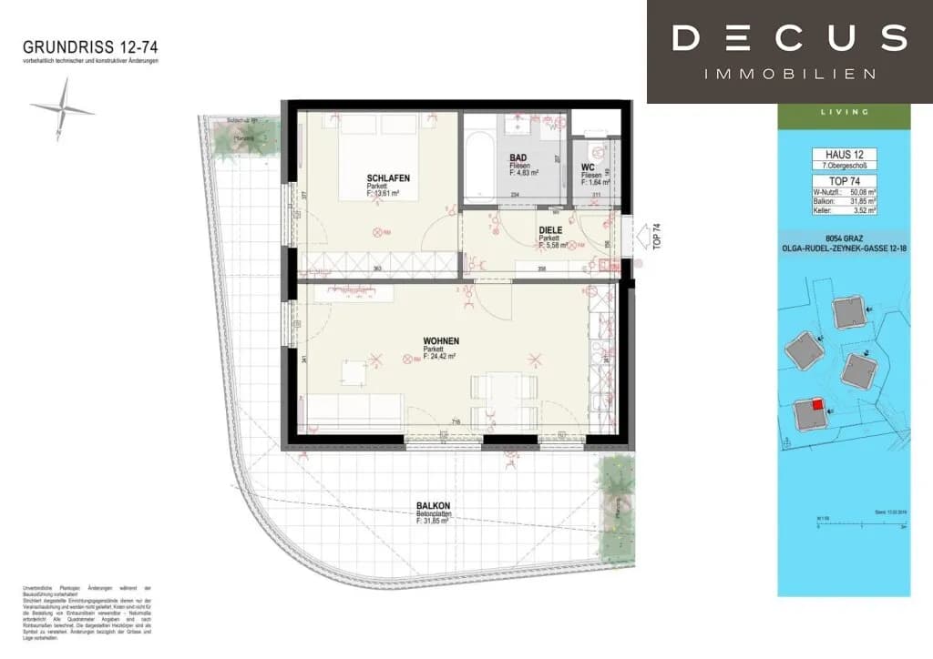 2-Zimmer-Wohnung mieten in Graz – 61 m², € 882 – Bild 23 von 23