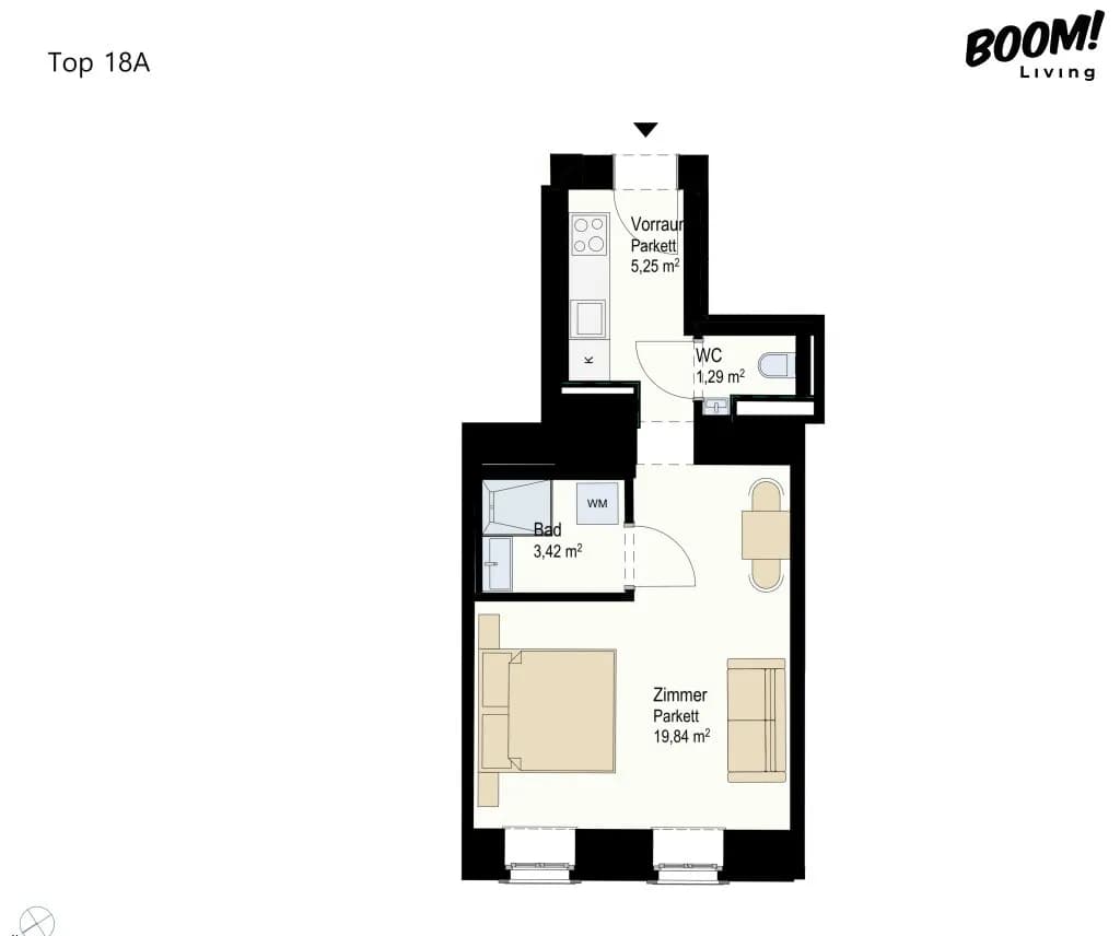 1-Zimmer-Wohnung kaufen in Wien – 29,8 m², € 379.000 – Bild 6 von 6