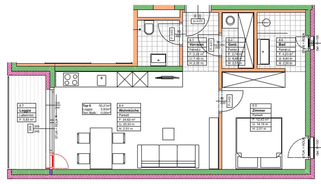 2-Zimmer-Wohnung kaufen in Wien – 50,21 m², € 371.187 – Bild 7 von 8