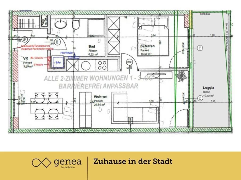2-Zimmer-Wohnung mieten in Graz – 60,78 m², € 849 – Bild 2 von 9