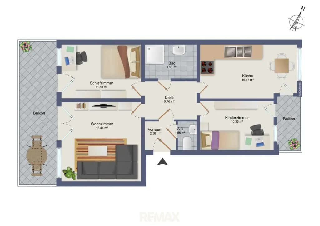 3-Zimmer-Wohnung kaufen in Graz – 68,51 m², € 275.000 – Bild 14 von 14