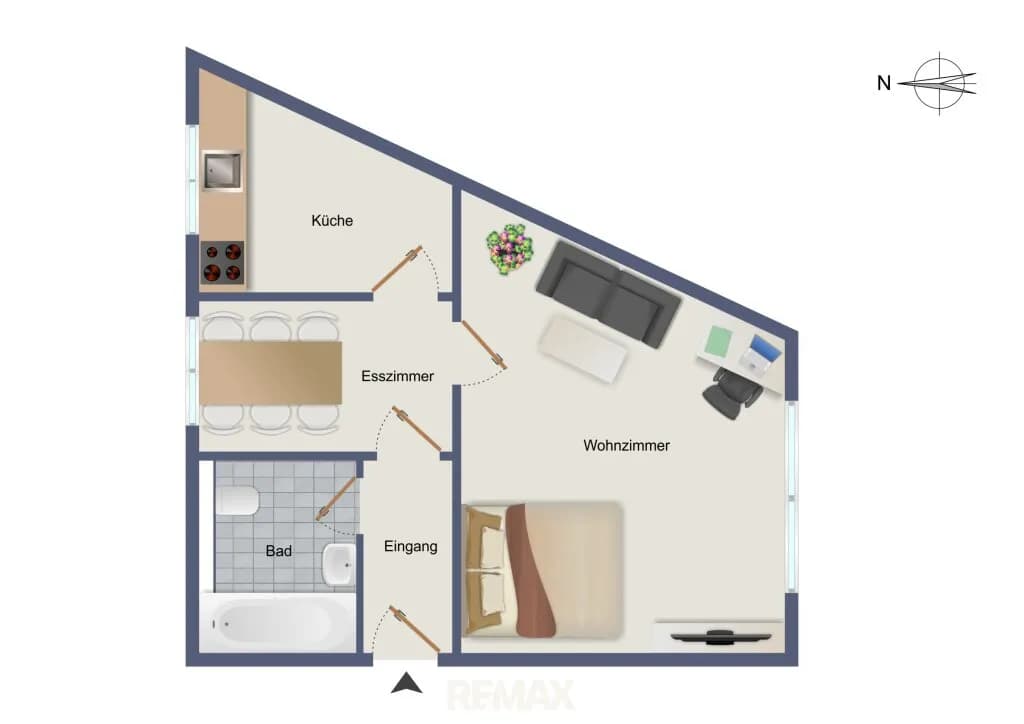 2-Zimmer-Wohnung kaufen in Graz – 42,8 m², € 115.000 – Bild 2 von 8