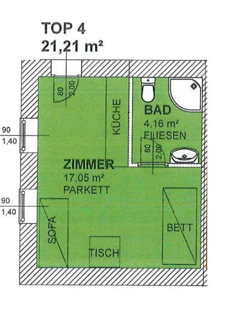 1-Zimmer-Wohnung mieten in Murtal – 21,21 m², € 299 – Bild 6 von 6